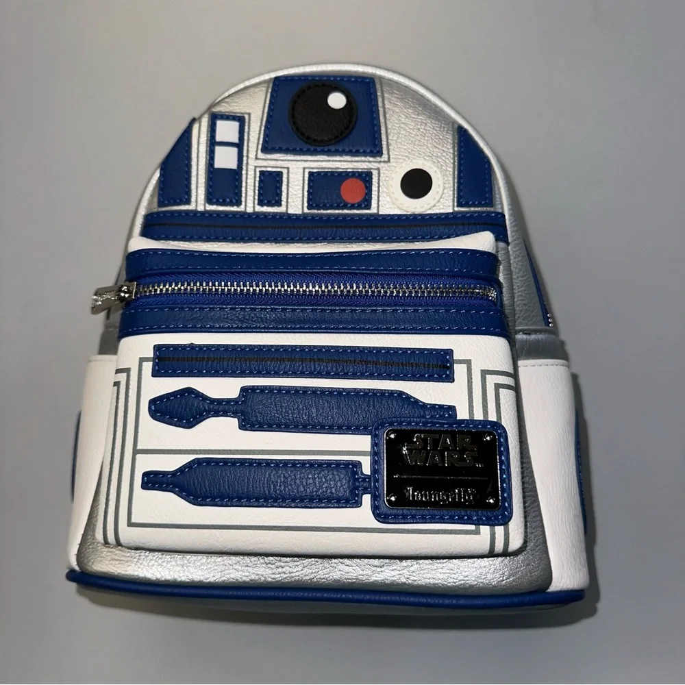 Loungefly R2-D2 Backpack - Metallic Silver and Blue